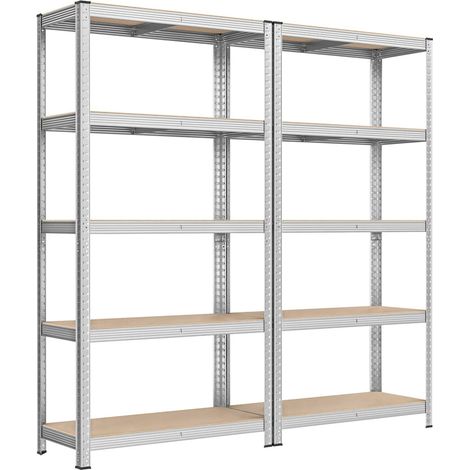 Estantería metálica resistente 180 x 90 x 40 cm 5 niveles carga total 875 kg (175 kg/nivel) estante de almacenamiento estantes ajustables para garaje sótano negro 120005580