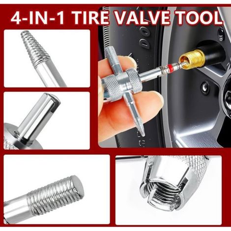 Kit Valve Pneu - 22 Pièces - TR413 TR414 - Outil 8 Voies - Pour Voiture VTT Camion - 11 3 Mm (1/4)