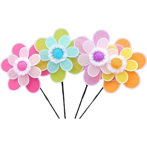 Girouette décorative pour pelouse, double couche, avec piquet, idéale pour les activités de jardinage et les enfants en extérieur. (1/4)