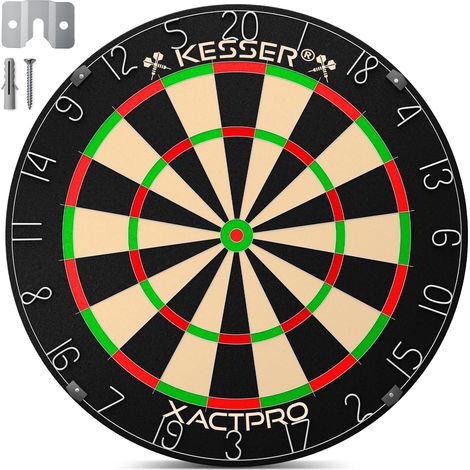 KESSER® Dartscheibe Sisal mit 9 Dartpfeile Professional Dartboard + 21 Pro Flights + Zubehör Steeldart Offizielles Dartscheibe 9 Pfeilen Metallspitze   Classic