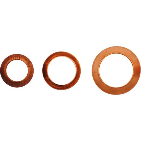 Guarnizione in rame - Pack 10x1/2" (Di 11,00 mm - De 17,0 mm) per bocchettoni 00000011372 (1/2)