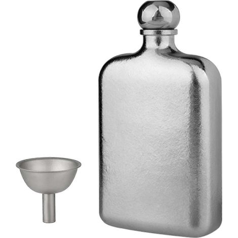 Titanflasche 230 ml mit Trichter, ultraleichte, tragbare Weinflasche, Health Selection Whiskyflasche für