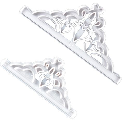 Ensemble de 2 emporte-pièces en forme de couronne, moule en forme de couronne de princesse, emporte-pièce en forme de tiare, moule de décoration de gâteaux pour un dîner d'anniversaire DIY