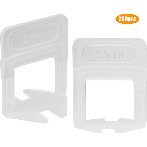 Kit de 200 pinces de nivellement pour carrelage, épaisseur 2,5 mm, outil de pose de sol, système de calage pour dalles, accessoire de bricolage domestique (1/5)