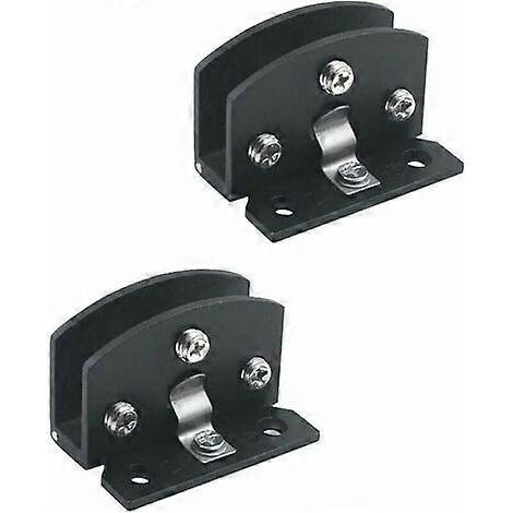 Charnières sans trou pour portes vitrées de cave à vin, lot de 2, noires, petites semi-circulaires, 5-7 mm, 1 pièce. (1/5)