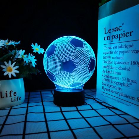 Veilleuse à illusion 3D en forme de ballon de football, lampe de bureau LED tactile à 7 couleurs changeantes (1/5)