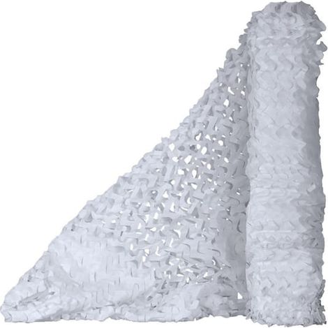Filet de camouflage pour ombrage, pare-soleil et décoration de fête, 1,5 x 4 m (blanc) (1/4)