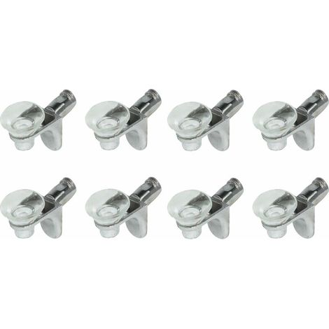 – Lot de 8 taquets nickelés pour tablette verre – Amortisseur ventouse caoutchouc – Capacité de charge 25 kg avec 4 taquets (1/2)