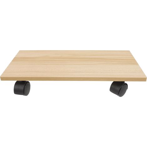 Support de Tour PC en Bois Couleur Noyer K-1 4 roulettes Pivotantes Silencieuses, Chariot Mobile Multifonction pour Bureau, Support de Sol Stable pour Ordinateur de Bureau, (1/5)