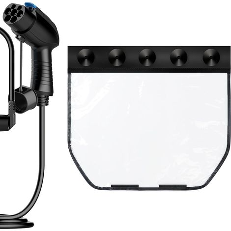 Housse de protection contre la pluie pour chargeur de voiture électrique à ventouse, accessoire de charge étanche avec protection UV, 59 x 54 cm, résistant aux intempéries, compatible avec la plupart (1/5)