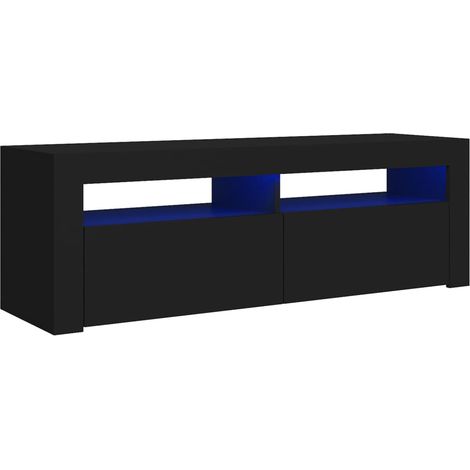 Mueble TV multimedia estantería para televisión buffet para televisión comedor salón dormitorio con luces LED 120 x 35 x 40 cm negro 020026527
