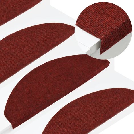 Tapis d'escalier autocollants 15 pcs,Marchettes d'escalier,Protections d'escalier 65x22,5x3,5 cm Rouge DVNEI509887 (1/5)