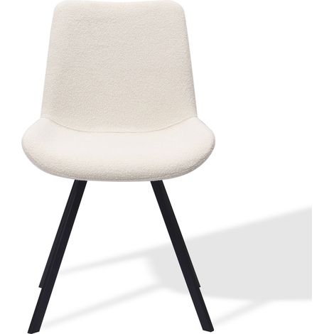 CHICFURN Sillas de comedor giratorias 50x51x85 cm tela blanca, patas metálicas, lote de 2 (1/5)