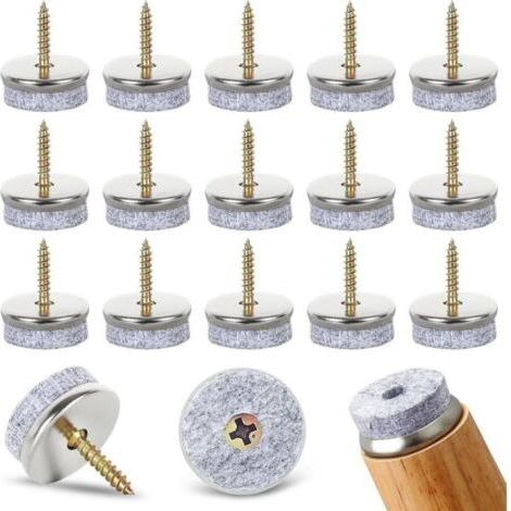 50 Felt Glide Screws -Suitable for furniture, chairs, floor coverings and tiles. (1/5)