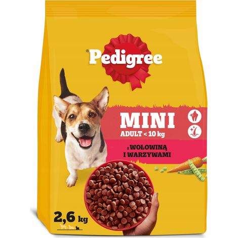 Pedigree Adult Mini für kleine Hunderassen mit Rindfleisch und Gemüse, 2,6 kg (1/5)