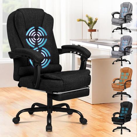ALFORDSON Bürostuhl Gaming ergonomisch Schwarz Lordosenstütze Massage (1/5)
