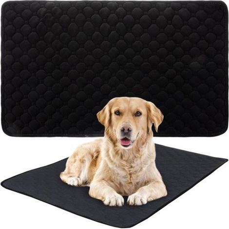 Alfombrilla reutilizable Alfombrilla higiénica Alfombrilla absorbente jaula, Alfombrilla antideslizante Alfombrilla 50x70 cm, lavable Negra (1/5)