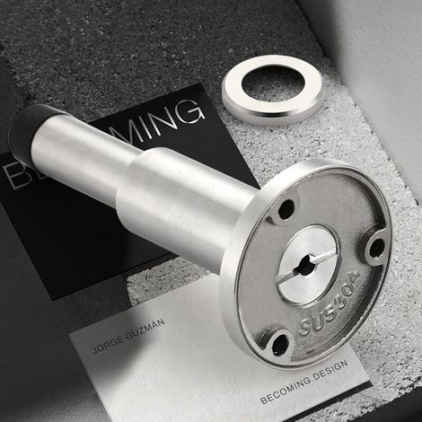 Fermaporta Deluxe regolabile in acciaio inox 304 massiccio + paracolpi per porta in gomma resistente (1/4)