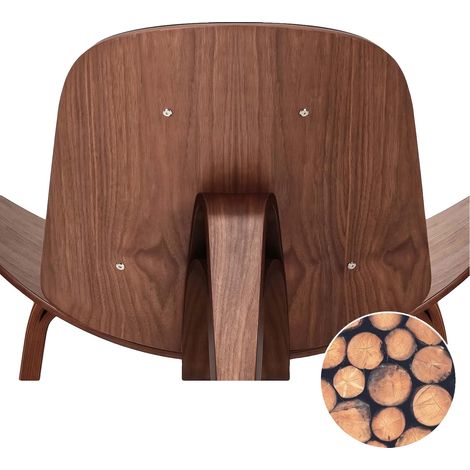 Fauteuil de salon, bois massif, design moderne, Noyer noir (1/2)