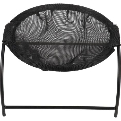 Lit hamac surélevé pour chien, matelas en maille respirante amovible et lavable pour chat, noir (1/5)