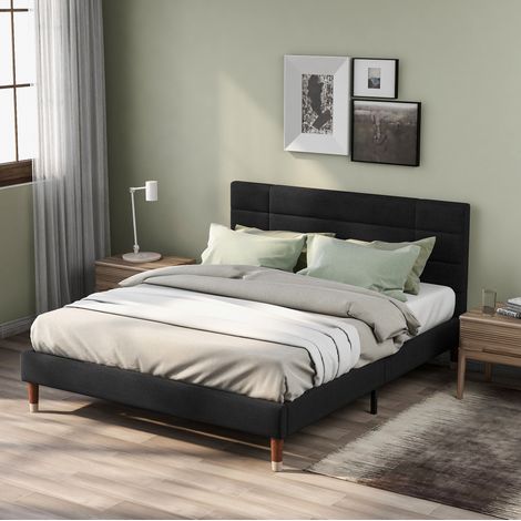letto matrimoniale 140x200 con doghe imbottito OKMYHOME (1/5)