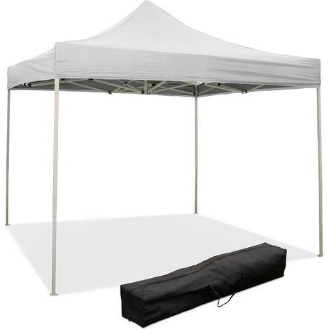 gazebo richiudibile pieghevole riviera in tessuto impermeabile e anti uv bianco 2x2 m
