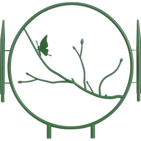 Treillis pour Plantes Potagères - Support Circulaire Plastique Vert, Hauteur 37cm, Diamètre 22.5cm, Modèle pour Lierre, Roses et Vignes (1/5)