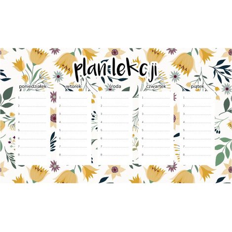 Plan de lección magnético Verano florido 30x17,5 cm