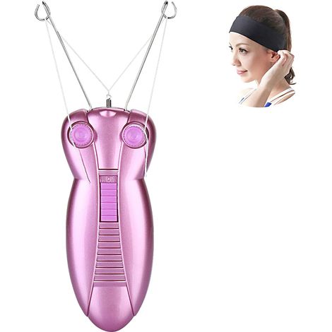 Épilateur facial électrique pour femmes, appareil de beauté pour le visage, épilation au fil, rasoir, masseur facial, appareil de massage doux pour l'épilation (violet) (1/5)