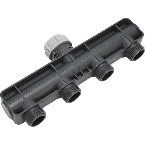 Robinet de jardin à 4 voies G3/4 femelle/mâle, vanne d'irrigation multifonctionnelle pour jardin, terrasse et ferme (1/5)