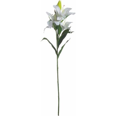 Lily Artificial Flower - Plastic - L28 x W28 x H87 cm - White
