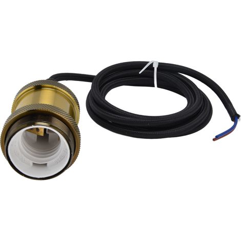 Kit de câble pour suspension rétro, douille de lampe dorée à brancher pour luminaires à monter soi-même (1/5)
