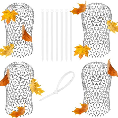 Lot de 4 Protection de gouttière, Crapaudines Extensibles en Alliage d’Aluminium, Protection Anti-Feuilles et Débris pour Tuyaux de Descente Ø 3 à 15 cm, Installation Facile et Durable (4) (1/5)