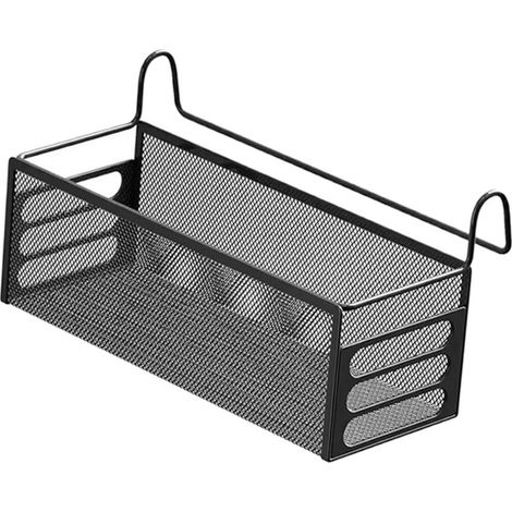 JSSEVN - Hanging Bedside Storage Basket, Portable Metal Hanging Organizer, Multifunctional Bedside Shelf for Office (33x11.6x15.2 cm) (1/5)