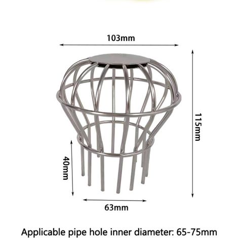 Protection gouttière contre rongeurs et débris – Grille inoxydable pour extérieur, crapaudine sphérique 103x115mm, installation facile