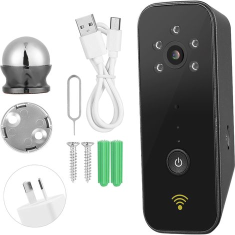 Caméra de surveillance bébé WiFi 1080P Mini Angle Large 110-240V, vision nocturne IR P2P, pour maison, prise AU, noir (1/5)