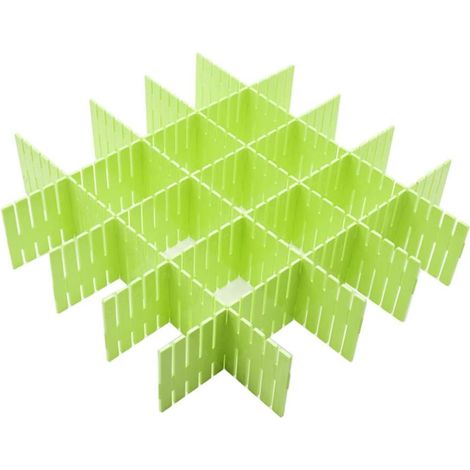 APEX 8pcs DIY Plastic Drawer Organizer Adjustable Drawer Dividers for Home Tidying Closet, Office (Green) (1/5)