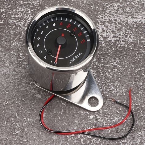 Motorrad-Drehzahlmesser mit Hintergrundbeleuchtung, Aluminiumgehäuse, schwarzes Zifferblatt (1/5)