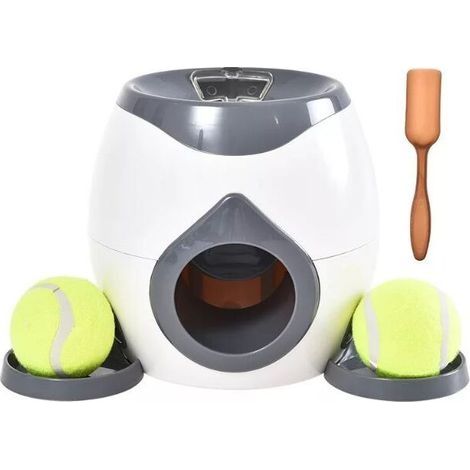Lanceur de balles pour chien de compagnieIntelligence training machine de récompense interactiveToy tennis ball snack machine Grey (1/2)