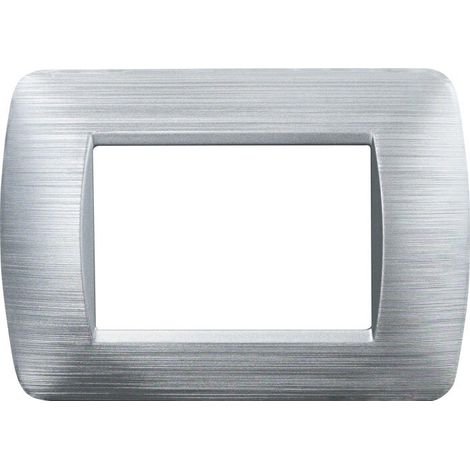 ETTROIT LN85315 Placca Plastica Serie Space 3P Colore Silver Satinato Compatibile Con Bticino Living Light