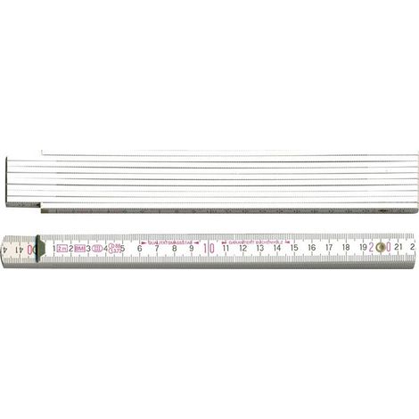 Mètre pliant L.2m l.16mm mm/cm EG III hêtre blanc BMI