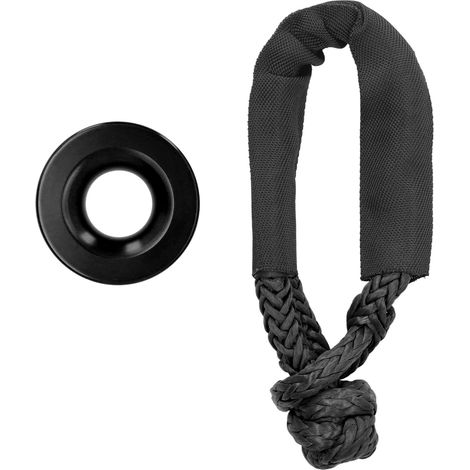 Bouée de sauvetage en corde souple synthétique aluminium pour VTT, UTV, SUV, camion, noire (1/5)