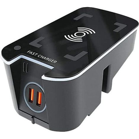 Ecleanfy - Chargeur sans fil 15 W pour voiture avec support de téléphone intégré pour XC90, S90, XC60, VC60, S60 et V90 (noir) (1/5)
