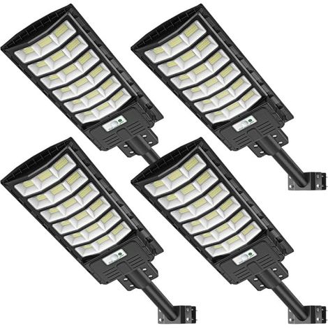 2 Packs 600W Réverbère Solaire Extérieur, Lampe Solaire à LED avec Détecteur de Mouvement et Télécommande, Projecteur Solaire IP65 étanche, 6500K Spot Solaire Extérieur Minuterie Pour Jardin (1/5)