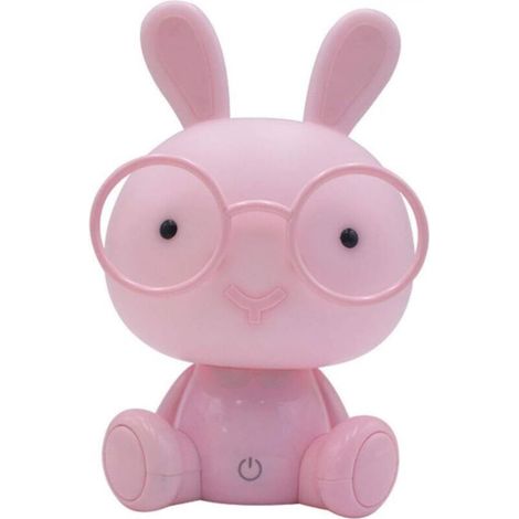 Pink rabbit LED night light for children with 3 brightness levels (1/4)