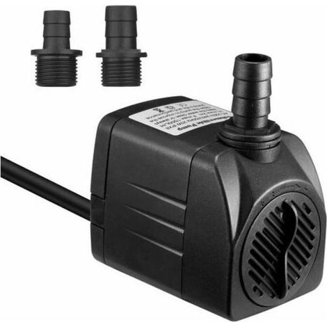 Pompe submersible 1500 L/h, pompe d'aquarium ultra-silencieuse 25 W avec protection contre la marche à sec (48 heures), pompe de fontaine avec câble d'alimentation de 1,5 m et 2 buses, pompe à eau (1/4)
