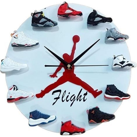 3D Chaussure Horloge Murale Télécommande Led Veilleuse Stéréo Chaussures de Sport Horloge Murale Feirenzhong décoration de la maison cadeaux mur LED lampe ( Color : White-1, Size : Battery- LED ) (1/4)