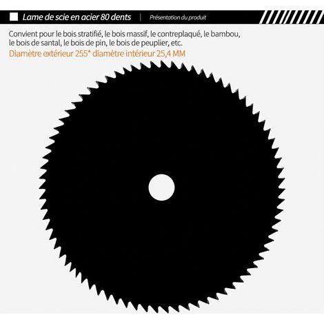 Lame en acier au manganèse 80 dents, accessoire pour tronçonneuse, acier au manganèse 9, 400 g – Livraison gratuite