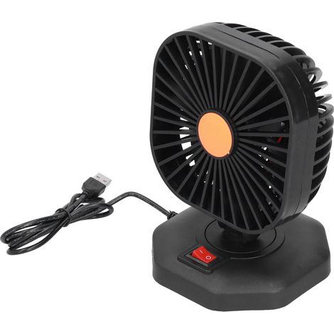 Ventilateur de voiture USB rotatif à 360°, mini ventilateur de refroidissement avec chargeur USB 5V 2A