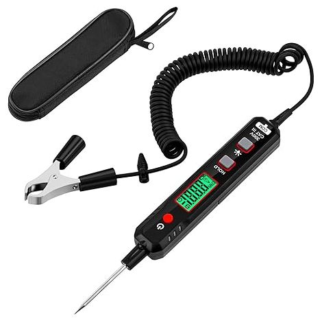 Smart Auto Spannungsprüfer Stift, 0,8V-100V DC mit Hintergrundbeleuchtung, Digital prüflampe kfz mit Taschenlampe Maßnahmen Polarität Kontinuität, für Autobatterie